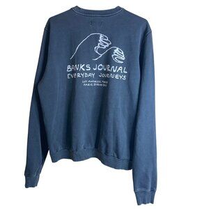 Banks Journal Mens Sweatshirt Size Medium Gray Palm Breeze Crew Neck